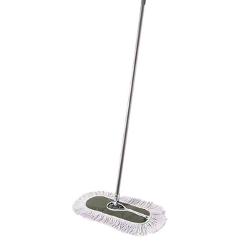 Zeleni vodootporni plosnati mop s pamukom vlaknom, nehrđajući čelični štap, četverostruko stisnuti, veličine 40/60/80/90/100/110/120 cm