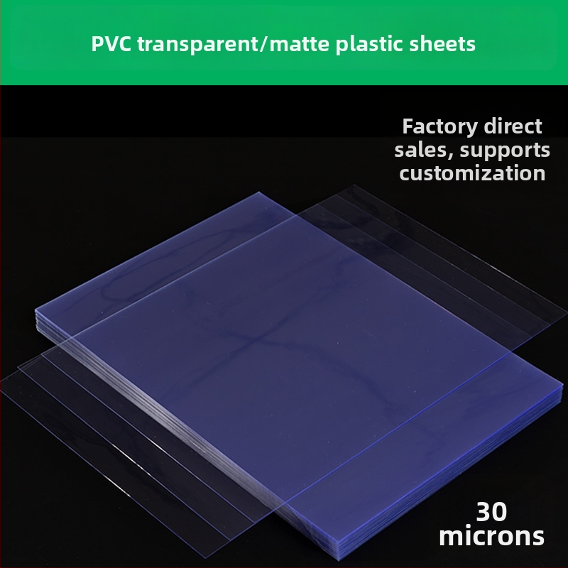 PVC viazací film pre A4 plastové listy, 30 µm matný priehľadný materiál s vysokou priehľadnosťou