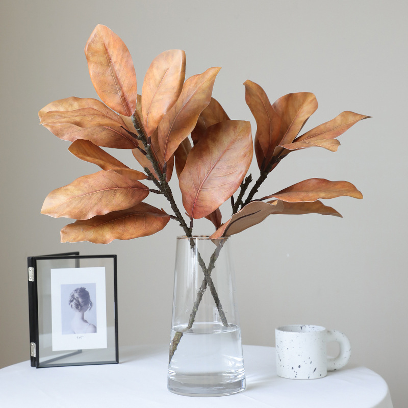 Umjetno bilje s listovima Fiddle Leaf Fig i magnolije, šumski stil za dom i svadbene dekoracije
