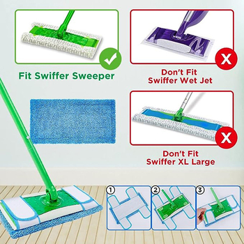 Zamjenske krpe za ploski mop s Velcro zatvaračem, za suho i mokro čišćenje