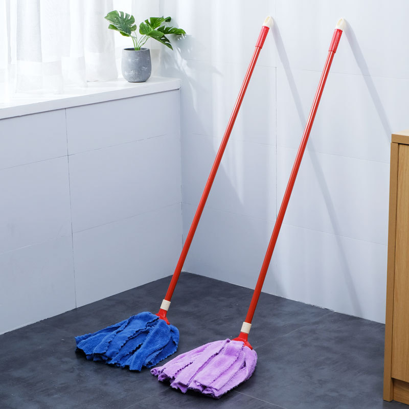 Flanelni apsorpcijski mop bez vlakana, s produženom i debelom ručkom od nehrđajućeg čelika – čišćenje bez tragova