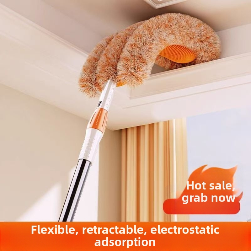Telescopická kefa na prach so dizajnom slnečnice a mikrovláknový mop pre domáce upratovanie, odstraňovanie prachu zo stropu a spod postele