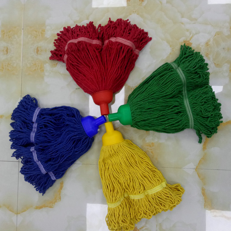 Absorbirajući vrh mop-a od pamučne pređe, okrugla plastična glava za kućnu upotrebu, zamjenjivi dodatak za mop