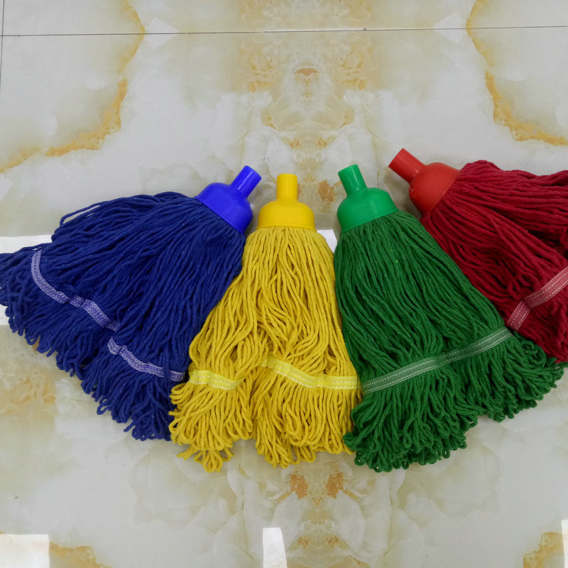 Absorbirajući vrh mop-a od pamučne pređe, okrugla plastična glava za kućnu upotrebu, zamjenjivi dodatak za mop