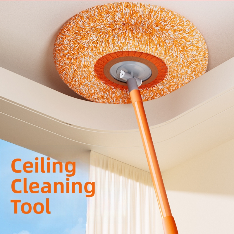 Nástroj na čistenie prachu zo stropu s kefou z pier, domáce čistenie pre vysoké stropy, mop so vzorom slnečnice