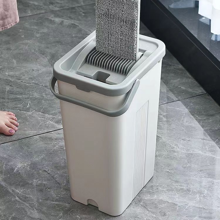 Plochý mop s vedrom a nerezovou teleskopickou rúčkou, dĺžka 130 cm, hlava mopu 38 cm, štvorstranné lisovanie, účinné vyčerpávanie vody