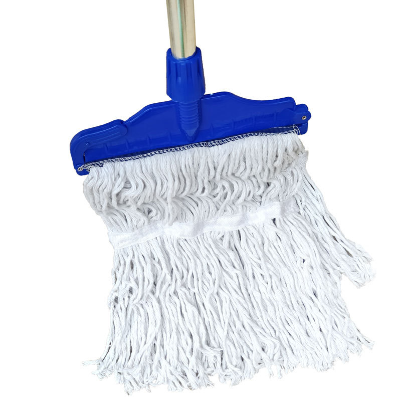28 cm veliki mop s pamukovim vlaknima, glava se može skinuti i prati, pogodan za urede i zgrade – vintage mop