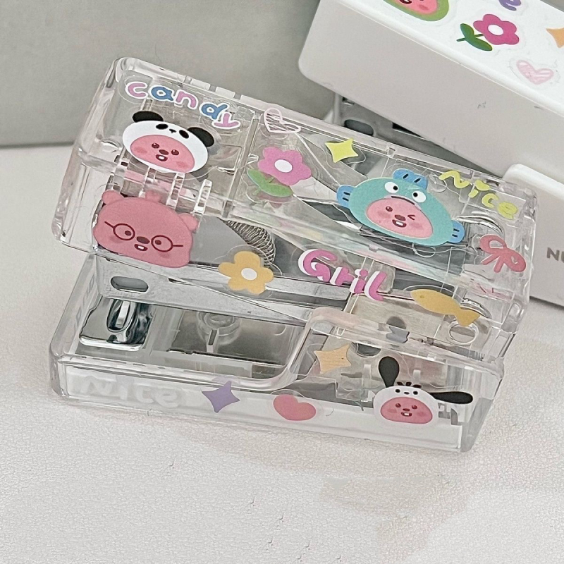 Prozirna DIY mini spajalica, bijela, prijenosna za učenike, moderan dizajn