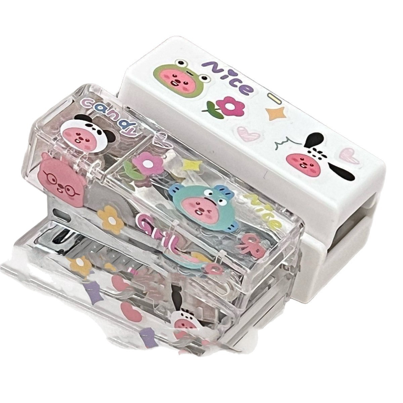 Prozirna DIY mini spajalica, bijela, prijenosna za učenike, moderan dizajn