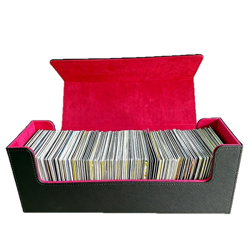 Kožna kutija za kartice s kapacitetom 400+ — desktop kutija za pohranu za Yu-Gi-Oh! i Magic: The Gathering