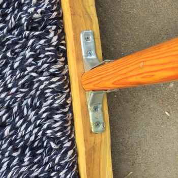 Starinski drveni mop na štapu, 60 cm, mop od pamukovih niti, široka kvadratna glava