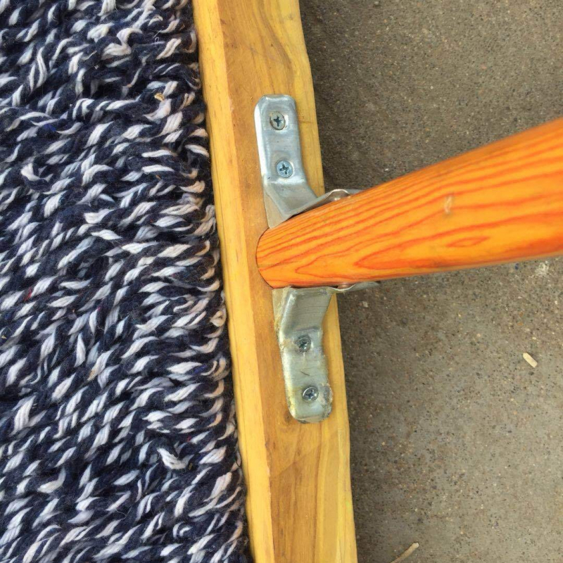 Starinski drveni mop na štapu, 60 cm, mop od pamukovih niti, široka kvadratna glava