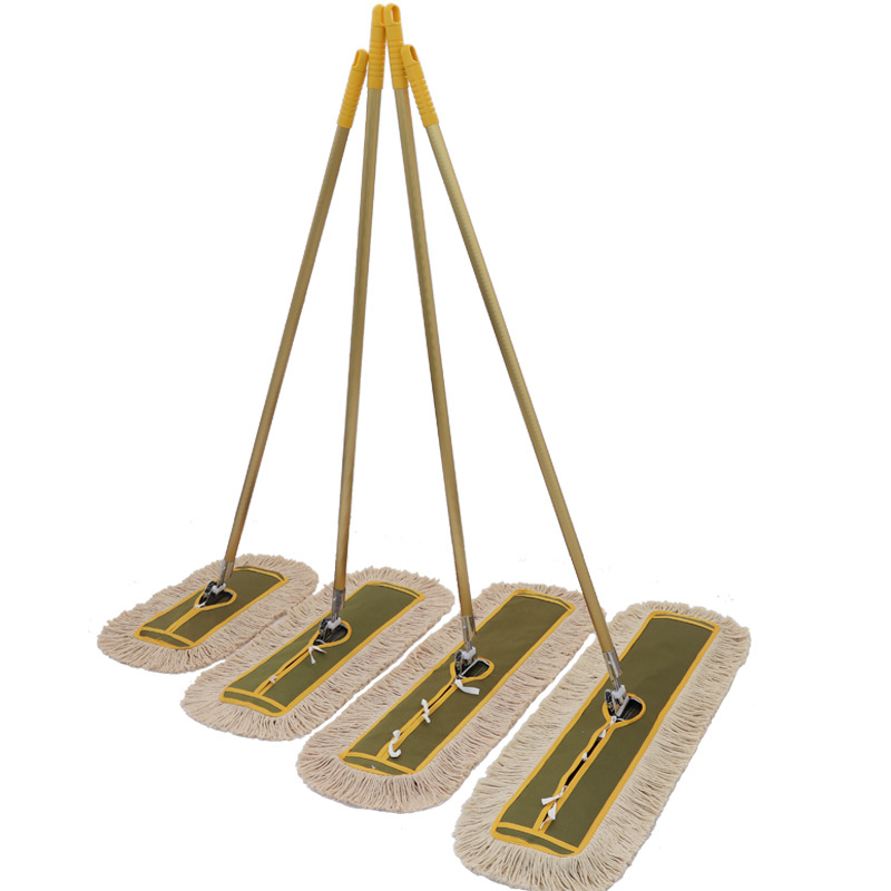 Mop od pamuknih vlakana za prašinu, veliki plosnati mop s upijajućom glavom, aluminijska legura ručice, teleskopska dužina 100–120 cm, glave 40/60/80/90/110 cm
