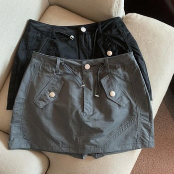 Plus veličine traper suknja A-kroj, visokim strukom, retro stil, kratka ljetna