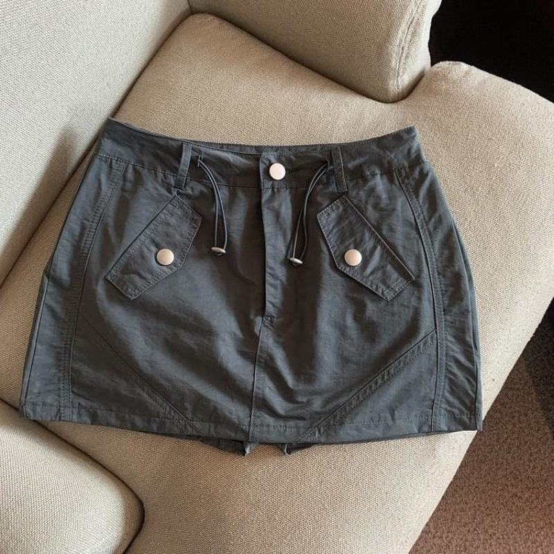 Plus veličine traper suknja A-kroj, visokim strukom, retro stil, kratka ljetna