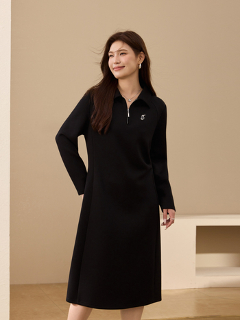Plus size: udobna i mekana haljina s ovratnikom, elegantan kroj A-linija, jesenski stil