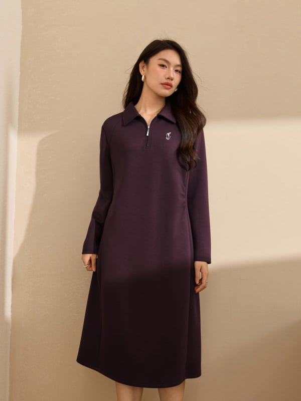 Plus size: udobna i mekana haljina s ovratnikom, elegantan kroj A-linija, jesenski stil
