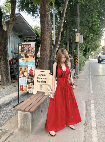 Blago punija figura: Francuska retro haljina s halterom, dužina do gležnja, ljetni ležerni stil, romantična za putovanja