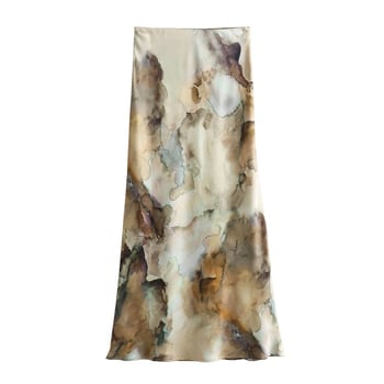Bluza i duga suknja s tie-dye satinom, euro-američki stil, proljeće 2024, kod 6962025