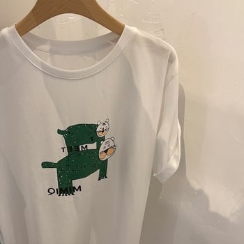 Ženski pamučni T-shirt u plus veličini, ljetni novi model, kratkih rukava, širok kroj