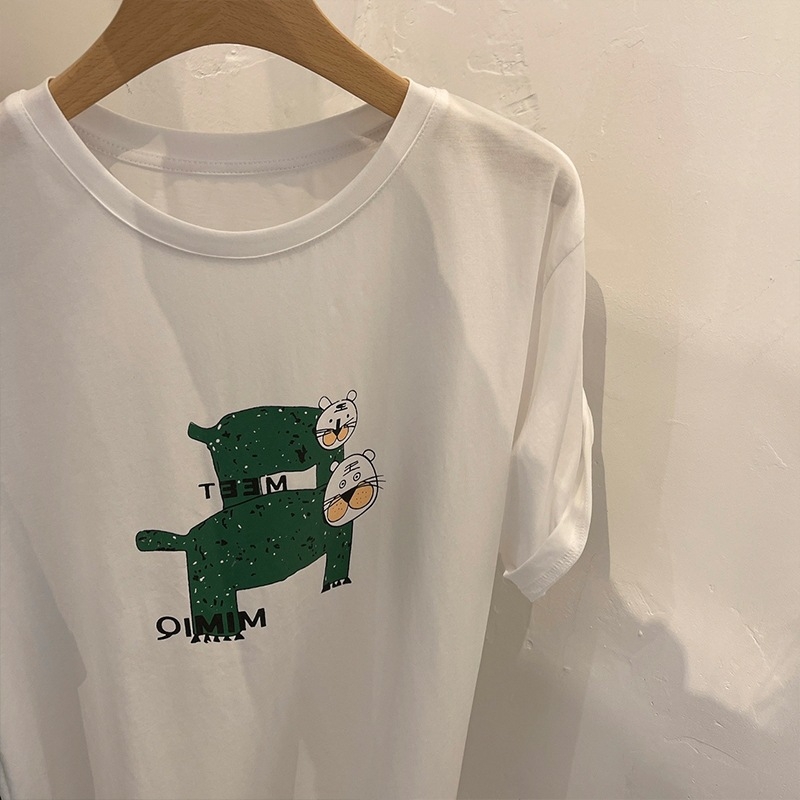 Ženski pamučni T-shirt u plus veličini, ljetni novi model, kratkih rukava, širok kroj