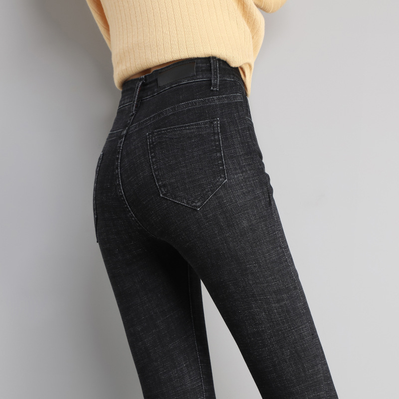Ženske skinny traperice s visokim strukom, elastične, denim, retro korejskog stila