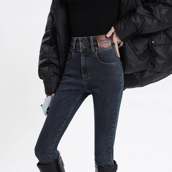 Ženske vintage uske traperice s visokim strukom, denim, pencil stil, jesen 2024