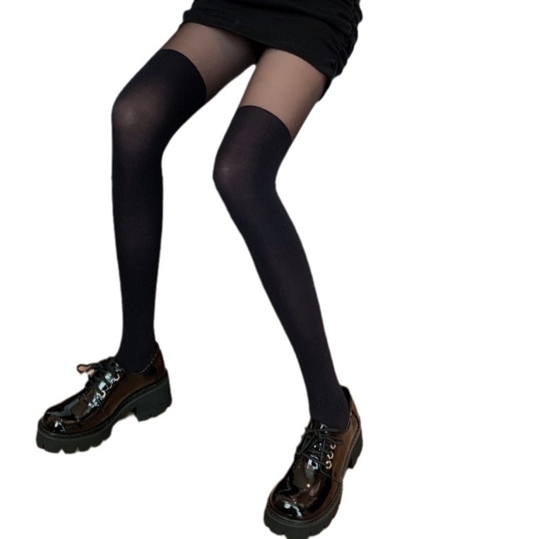 Pantyhose s iluzijom bedra, prozirne crne čarape, noćni klub stil
