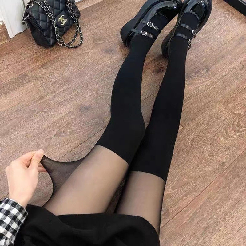Pantyhose s iluzijom bedra, prozirne crne čarape, noćni klub stil