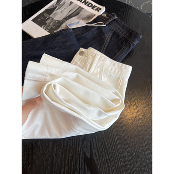Ženska jeans midi suknja A-linije s visokim strukom i stražnjim šlicom