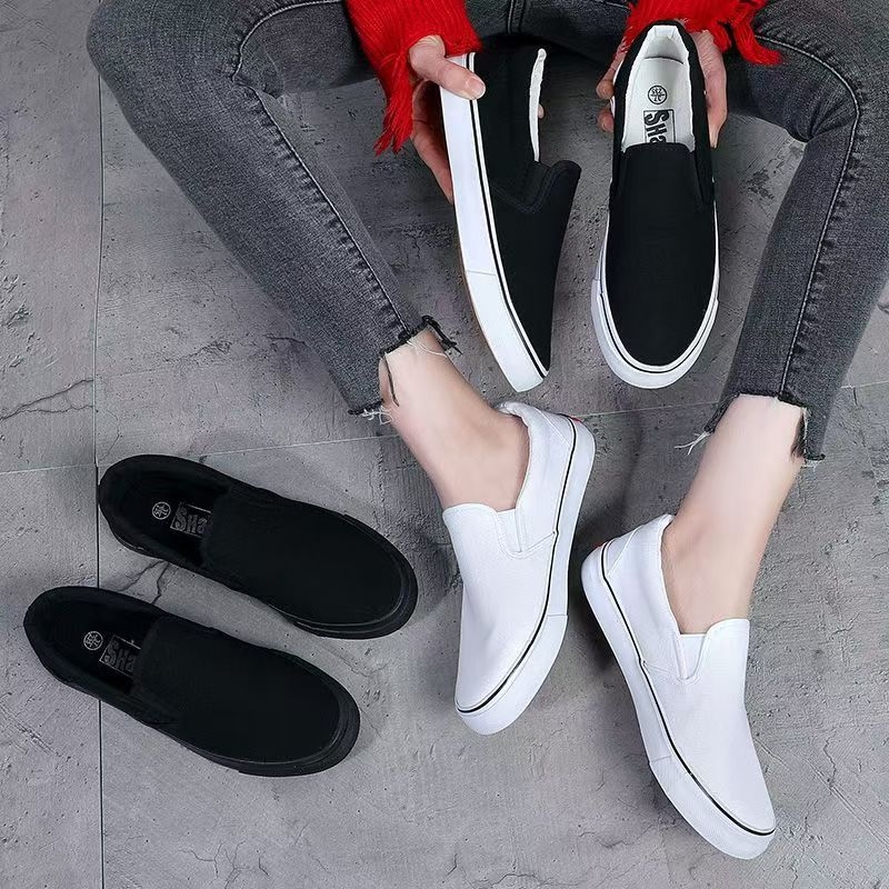 Proljetne platnene tenisice za žene, udobne slip-on tenisice, bijele tenisice, svestrani skate tenisice za studente