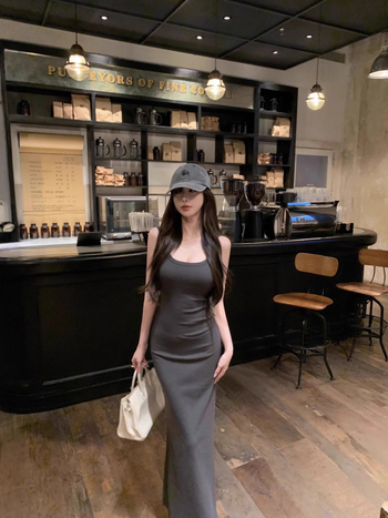 Kardashian Skims-inspired: Ženska haljina s trakama i ribljim repom, ljetna, naglašava S-liniju tijela