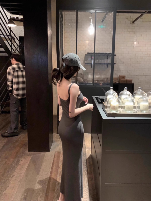 Kardashian Skims-inspired: Ženska haljina s trakama i ribljim repom, ljetna, naglašava S-liniju tijela