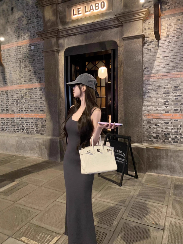Kardashian Skims-inspired: Ženska haljina s trakama i ribljim repom, ljetna, naglašava S-liniju tijela