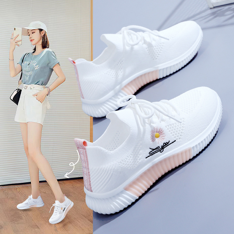 Ljeto 2025: Korejskog stila casual tenisice Flyknit za žene, prozračno perforirane trkačke tenisice F20