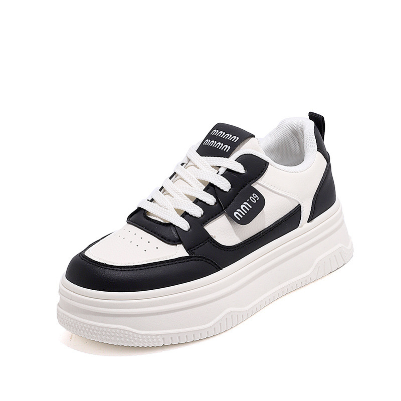 2025 proljeće bijele tenisice s platformom za žene, korejski stil, casual streetwear