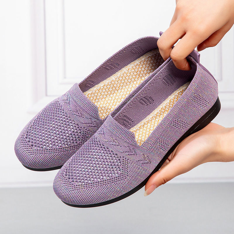 Ženske mokasine Old Beijing od platna, prozračni mrežasti gornji dio s izrezima, slip-on za unutarnju i vanjsku upotrebu