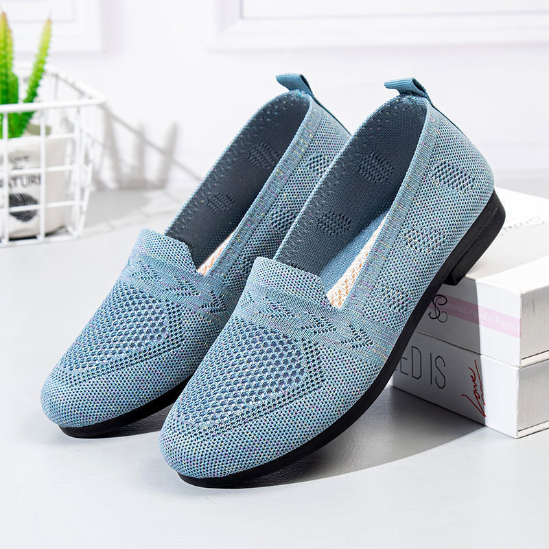 Ženske mokasine Old Beijing od platna, prozračni mrežasti gornji dio s izrezima, slip-on za unutarnju i vanjsku upotrebu