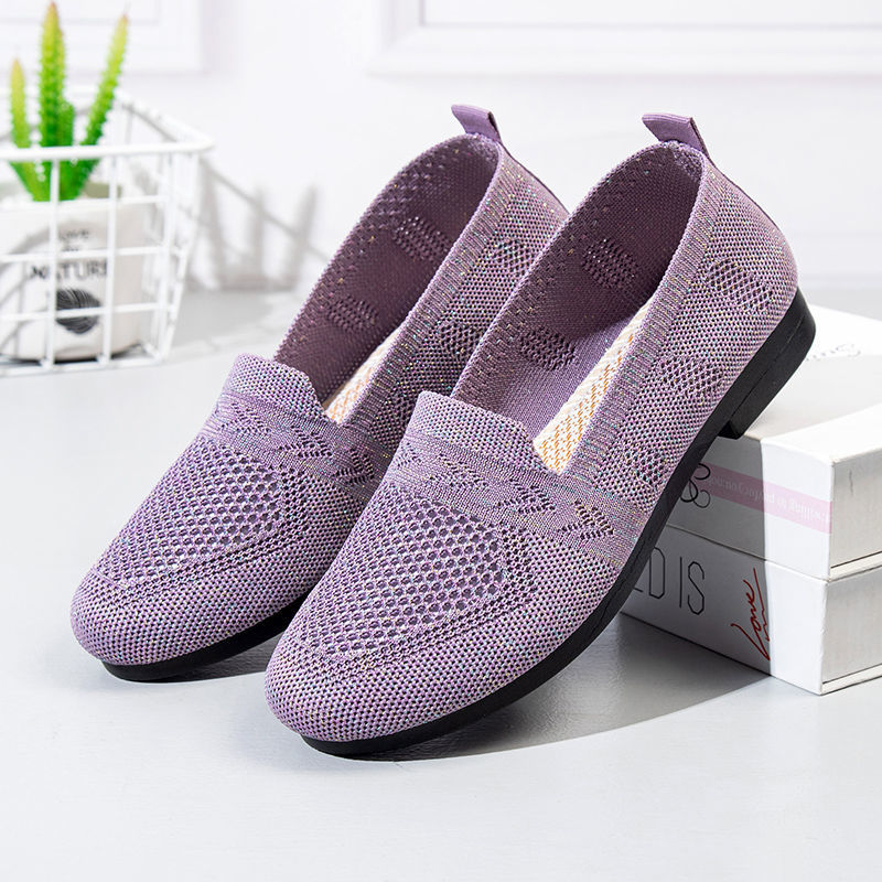 Ženske mokasine Old Beijing od platna, prozračni mrežasti gornji dio s izrezima, slip-on za unutarnju i vanjsku upotrebu