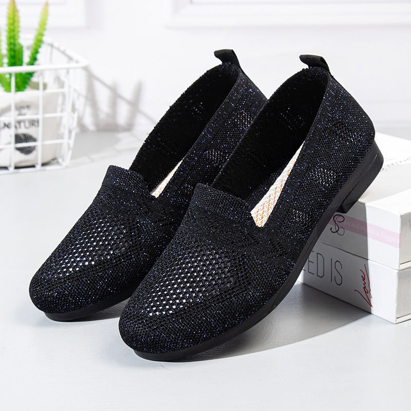Ženske mokasine Old Beijing od platna, prozračni mrežasti gornji dio s izrezima, slip-on za unutarnju i vanjsku upotrebu