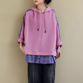 Ženski oversize hoodie s kapuljačom, jesenski korejski stil, opuštena silueta, plus veličina, moda za mamu