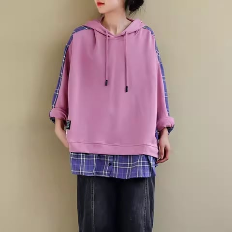 Ženski oversize hoodie s kapuljačom, jesenski korejski stil, opuštena silueta, plus veličina, moda za mamu