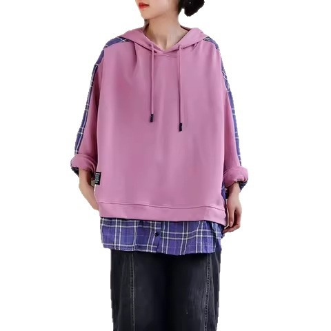 Ženski oversize hoodie s kapuljačom, jesenski korejski stil, opuštena silueta, plus veličina, moda za mamu