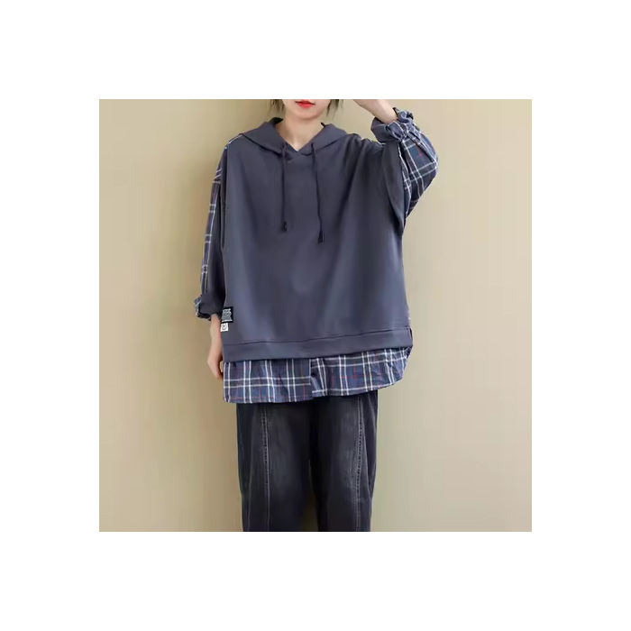 Ženski oversize hoodie s kapuljačom, jesenski korejski stil, opuštena silueta, plus veličina, moda za mamu