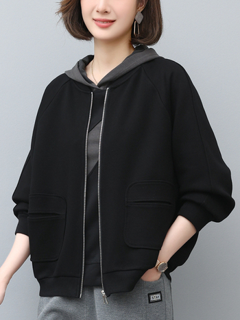 Ženska jakna sa zipom, proljeće-jesen, korejski casual stil, srednje debljine, sportska jakna