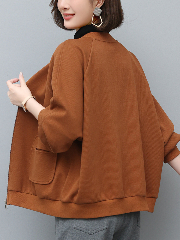 Ženska jakna sa zipom, proljeće-jesen, korejski casual stil, srednje debljine, sportska jakna
