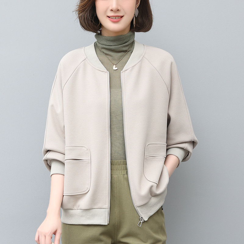 Ženska jakna sa zipom, proljeće-jesen, korejski casual stil, srednje debljine, sportska jakna