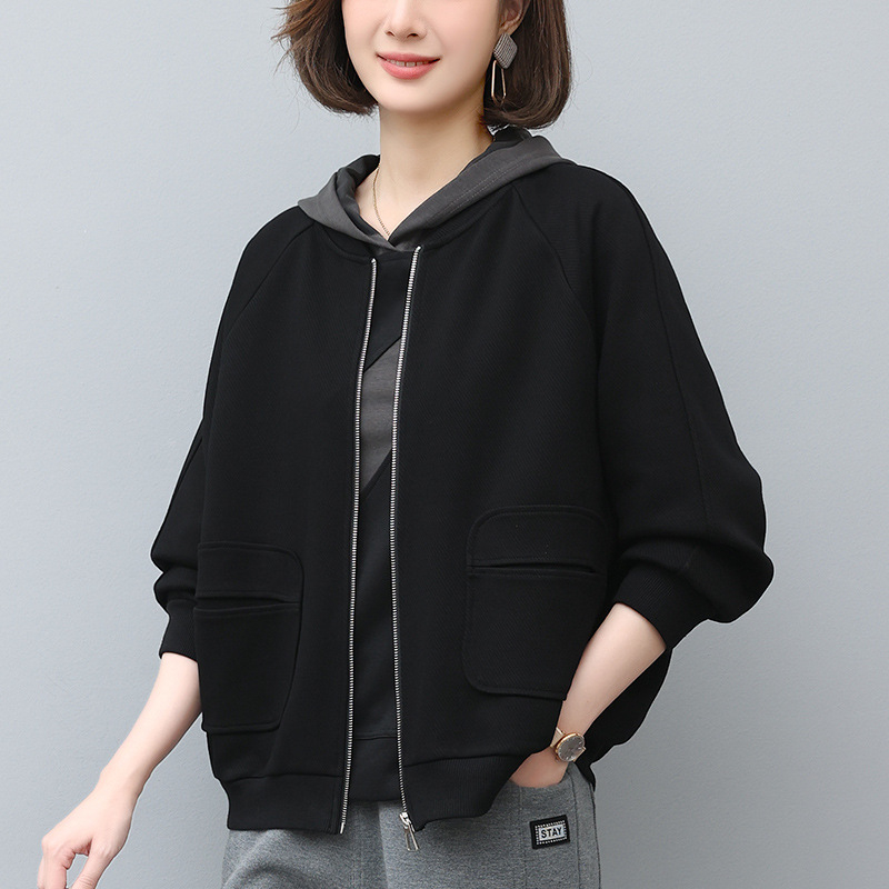 Ženska jakna sa zipom, proljeće-jesen, korejski casual stil, srednje debljine, sportska jakna