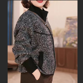 Ženska pletena jakna za jesen i zimu, elegantan ležerni stil za zrelije žene