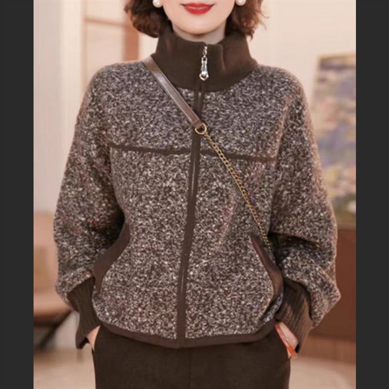 Ženska pletena jakna za jesen i zimu, elegantan ležerni stil za zrelije žene